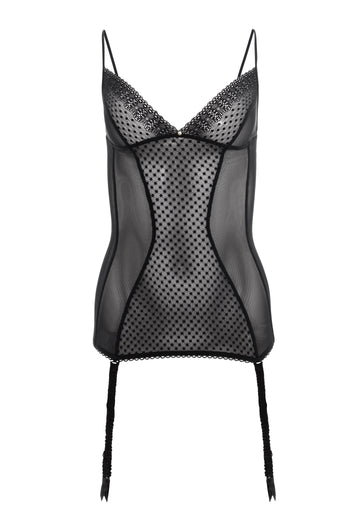 Black lace and mesh corsette- Bracli & G